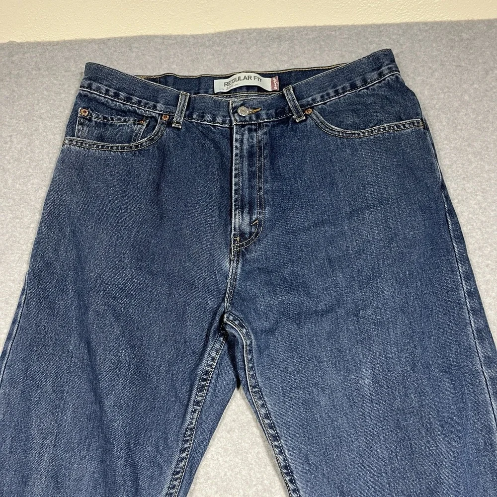 Vintage Levis Jeans Mens 36x32 (Fits 34x32) Blue 505 Straight Denim Cotton Y2K